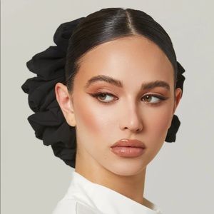 Zahraa The Label Chiffon Scrunchie in Black